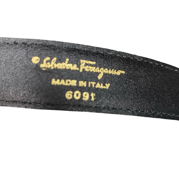 Women\'s Salvatore Ferragamo Double-Gancini Dark Brown Leather Belt Size 75